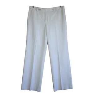 Ann Taylor Factory Womens Signature Fit Trousers Size 14 White Wide Leg Career